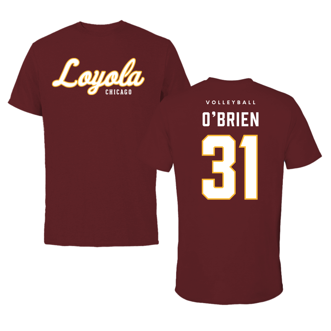 Loyola University-Chicago Volleyball Maroon Loyola Tee - #31 Gavin O’Brien