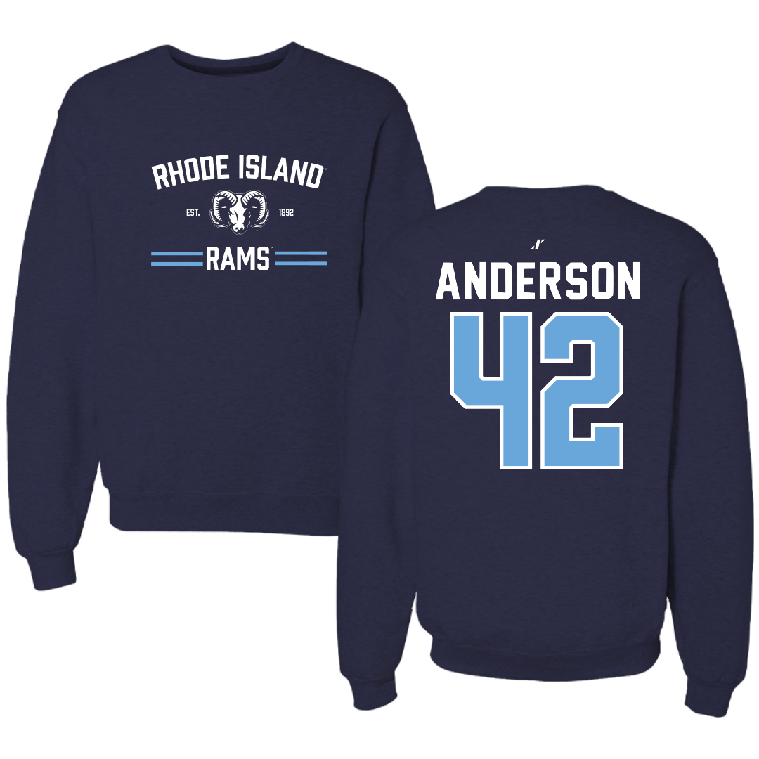University of Rhode Island Baseball Navy General Crewneck - #42 Michael Anderson