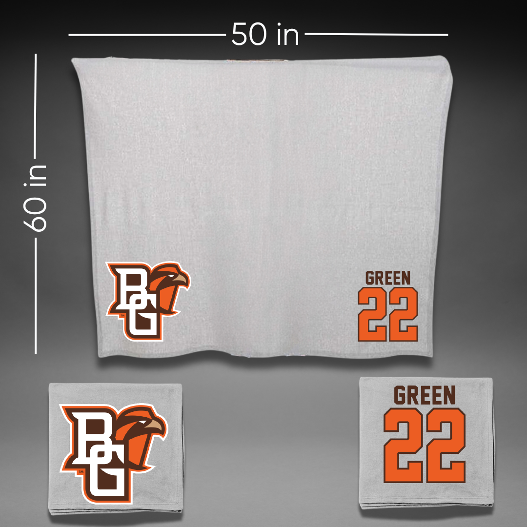 Bowling Green State University Soccer Gray Blanket - #22 Taylor Green