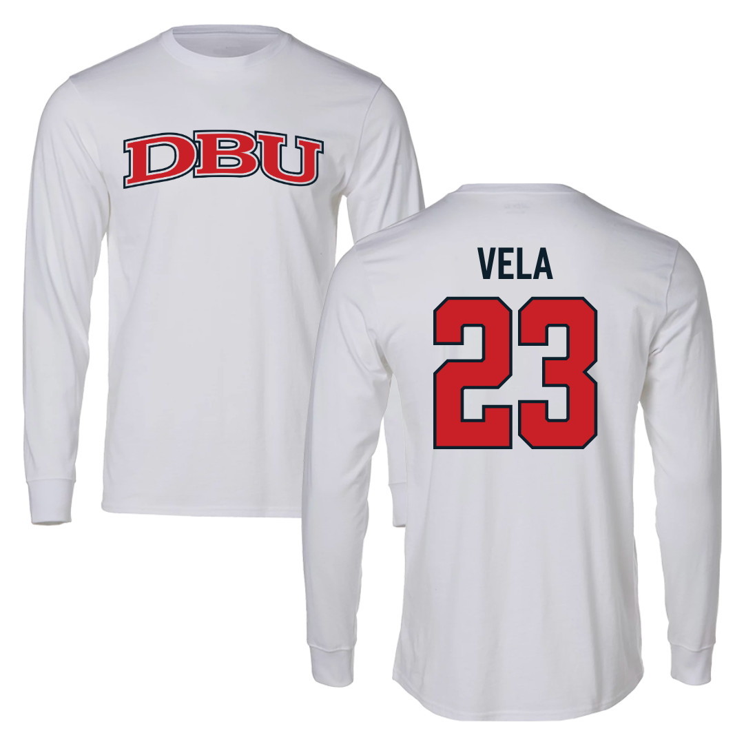 Dallas Baptist University Soccer White Long Sleeve - #23 Mckenna Vela