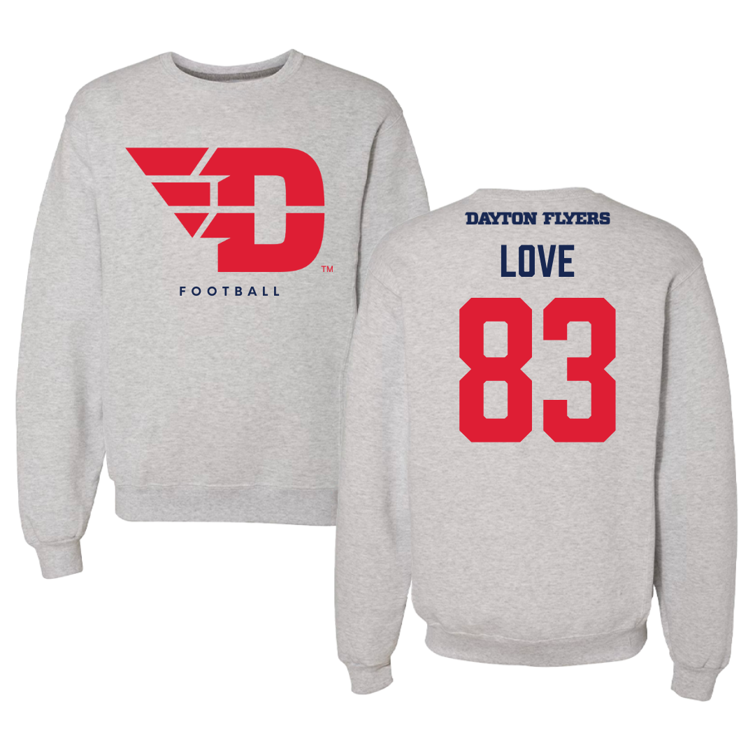 University of Dayton Football Gray Crewneck - #83 Josiah Love