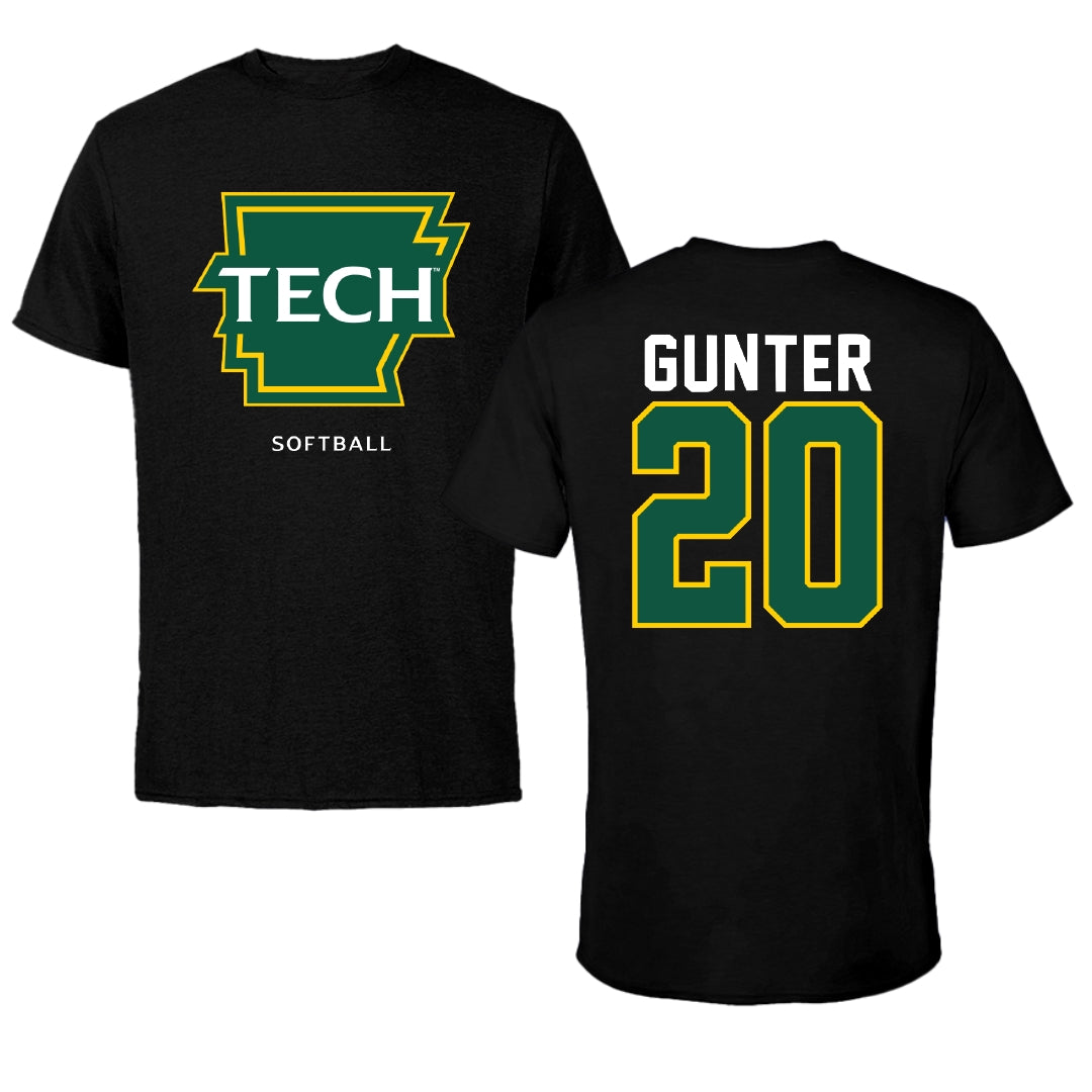 Arkansas Tech University Softball Black Tee - #20 Lexi Gunter
