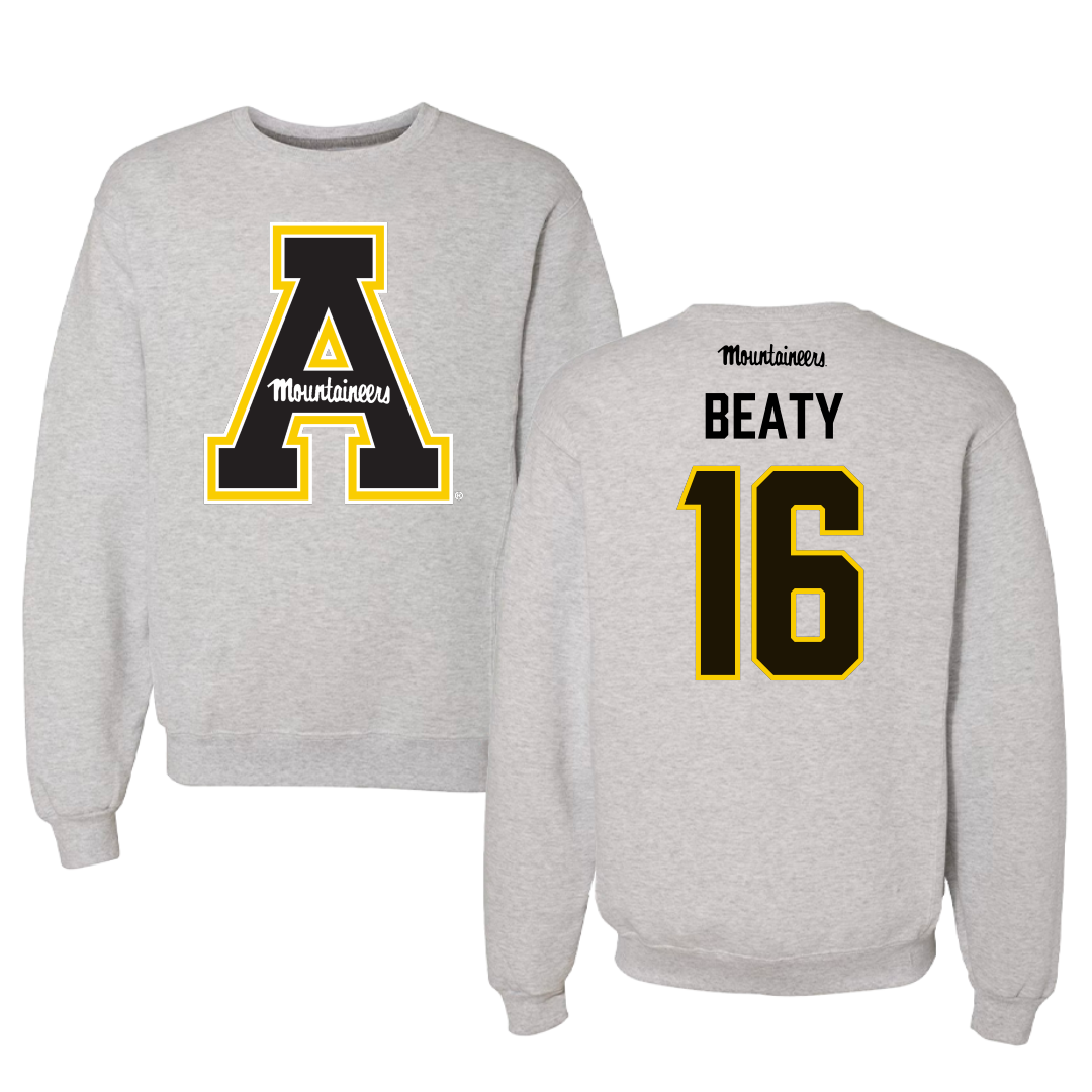 Appalachian State University Baseball Gray Crewneck - #16 Jake Beaty