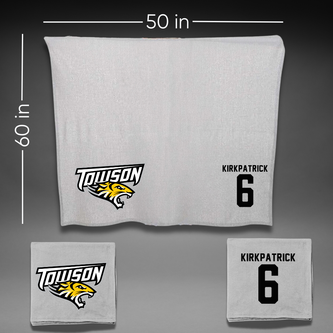 Towson University Soccer Gray Blanket - #6 Emily Kirkpatrick