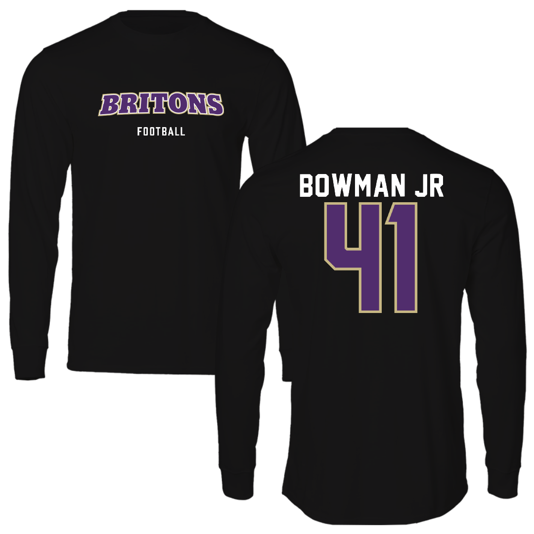 Albion College Football Black Performance Long Sleeve - #41 Christopher Bowman Jr