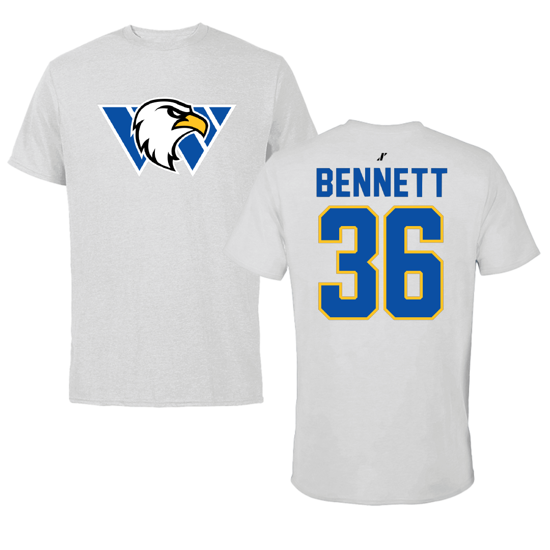 Williams Baptist University Baseball Light Gray Tee - #36 Benjamin Bennett