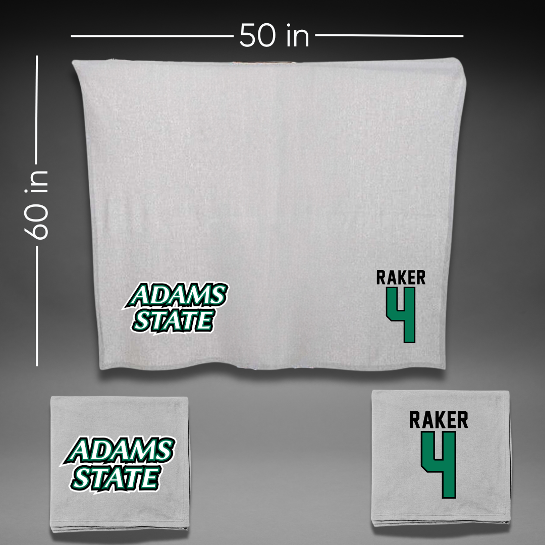 Adams State University Baseball Gray Blanket - #4 Joey Raker