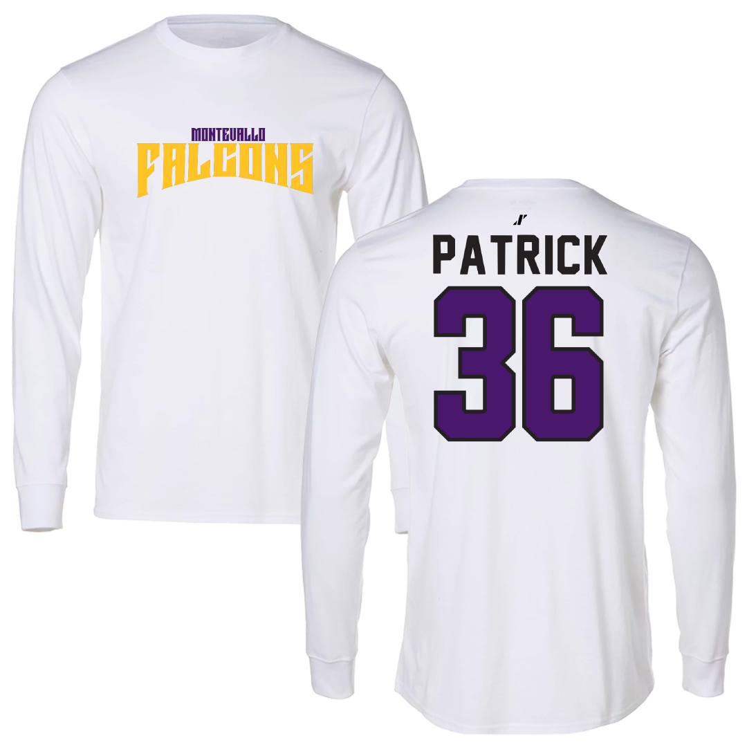 University of Montevallo Baseball White Classic Long Sleeve - #36 Sam Patrick