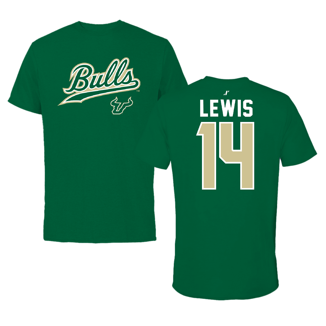 University of South Florida Volleyball Green General Performance Tee - #14 Lauren Lewis