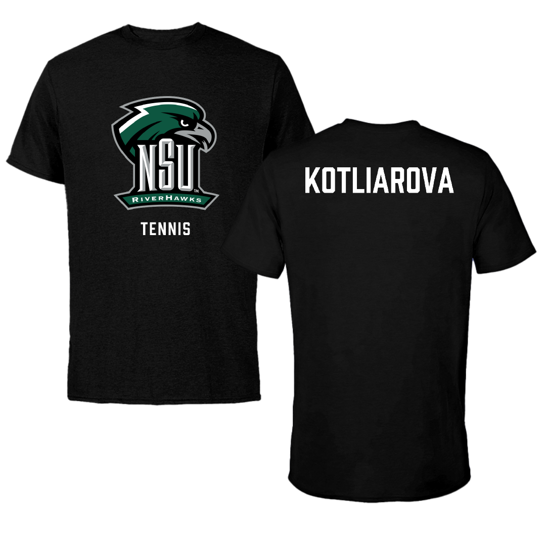Northeastern State University Tennis Black NSU Performance Tee - Sofia Kotliarova
