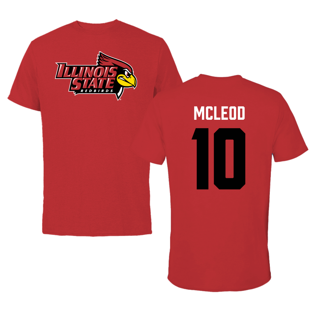 Illinois State University Softball Red Redbird Performance Tee - #10 Paige McLeod