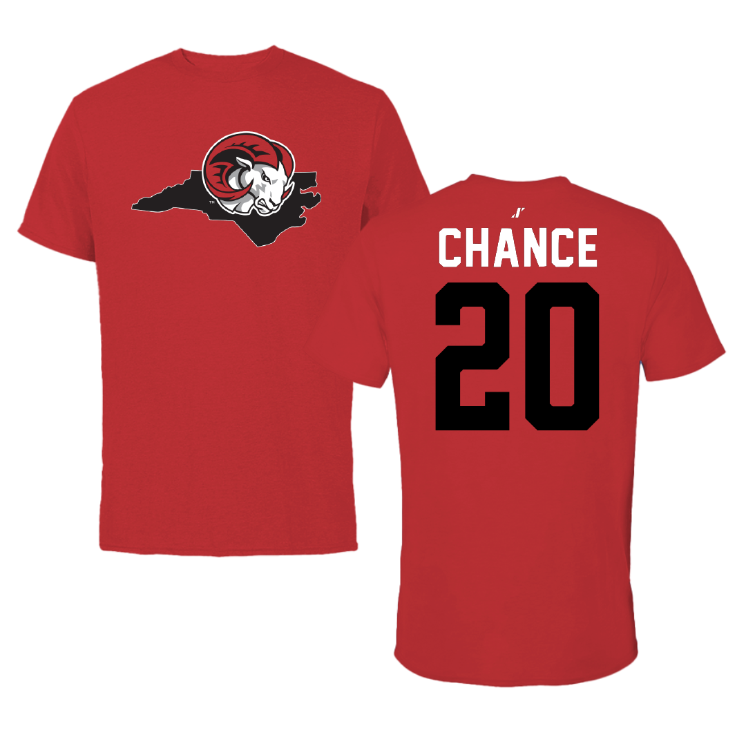 Winston-Salem State University Football Red State Performance Tee - #20 Terrell Chance