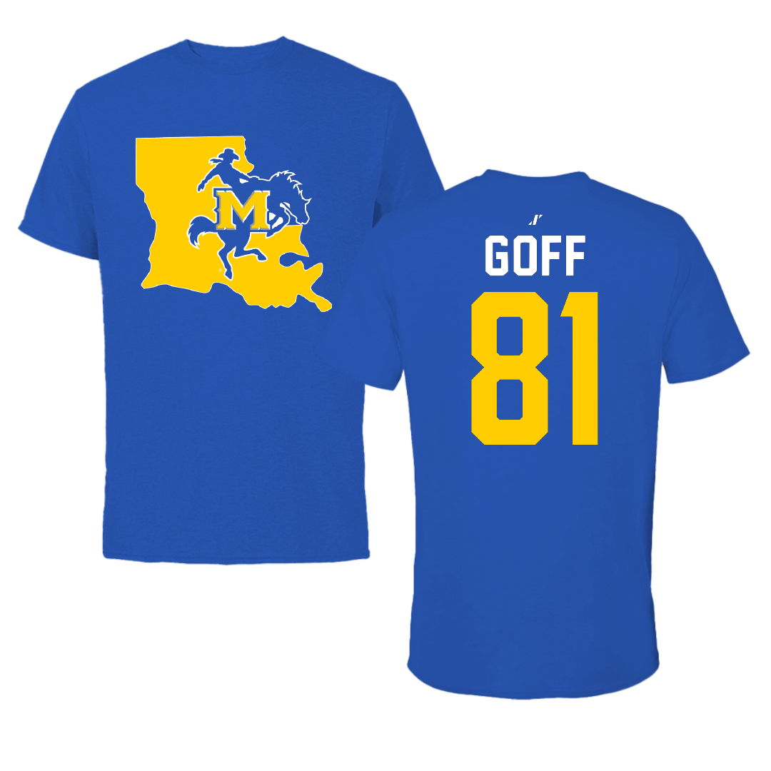 McNeese State University Football Blue State Tee - #81 Tyler Goff