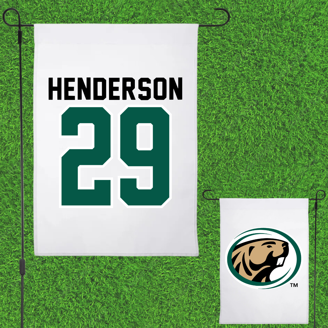 Bemidji State University Ice Hockey White Garden Flag - #29 Ryan Henderson