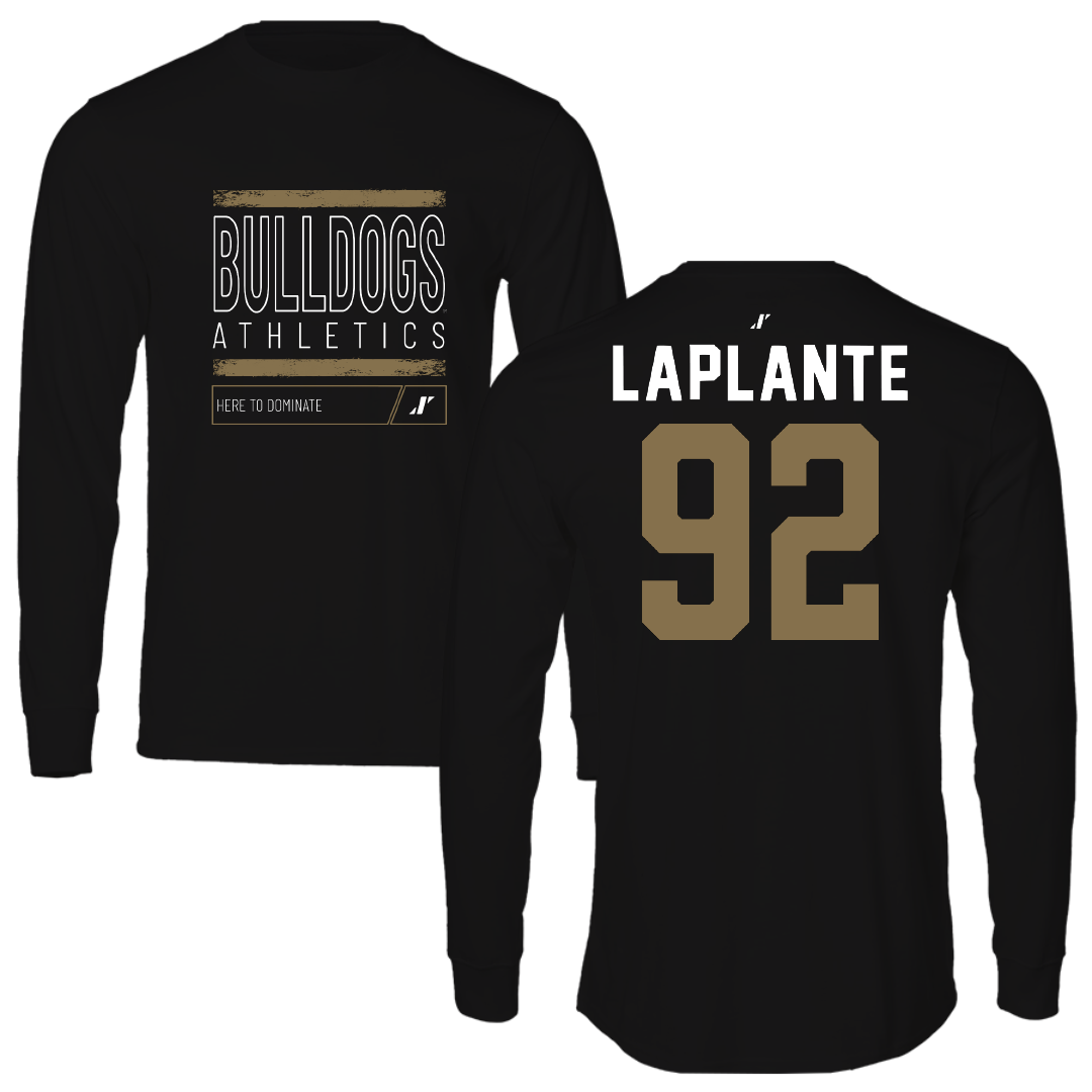 Bryant University Football Black Dominate Performance Long Sleeve - #92 Nathan LaPlante