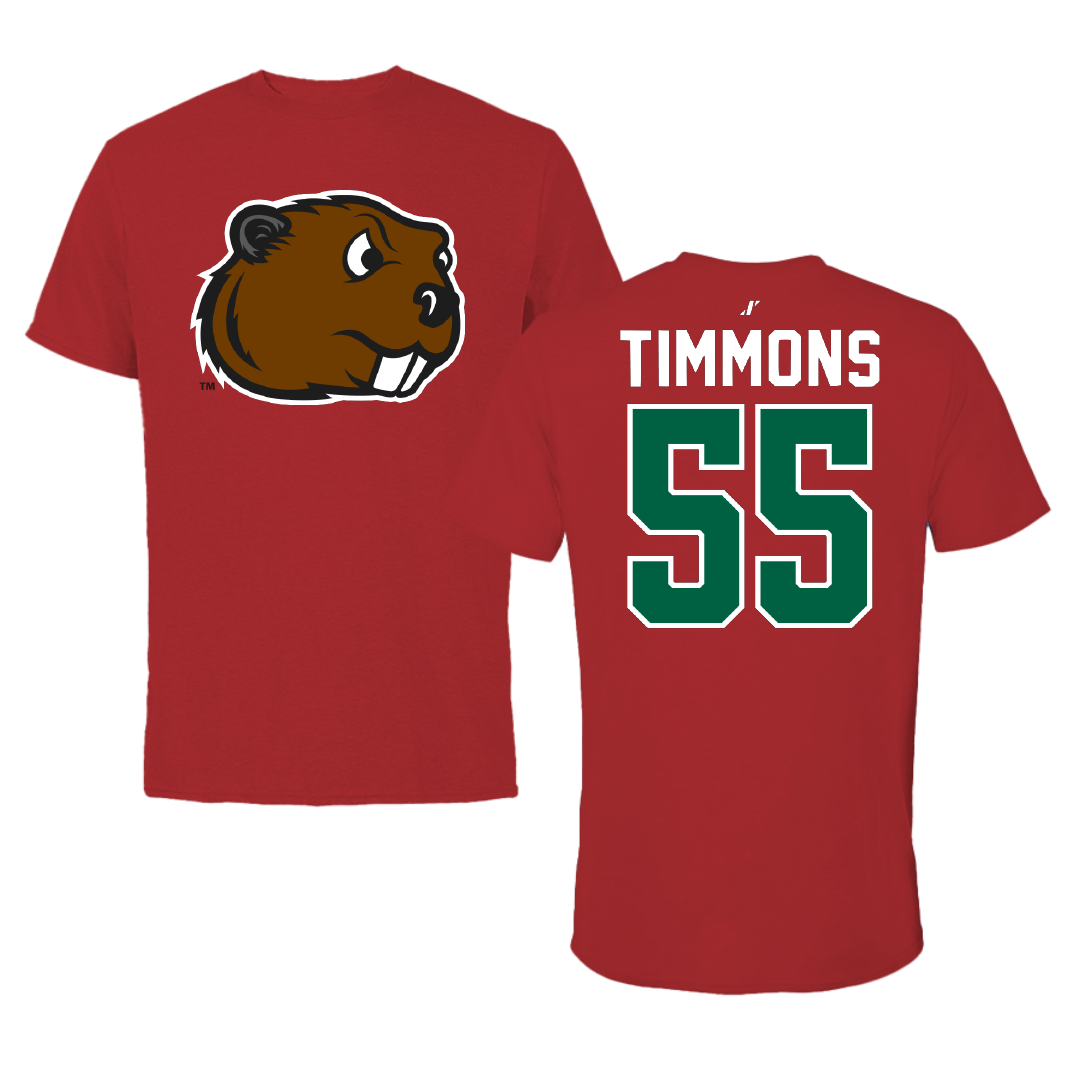 Minot State University Ice Hockey Canvas Red Tee - #55 Zoe Timmons