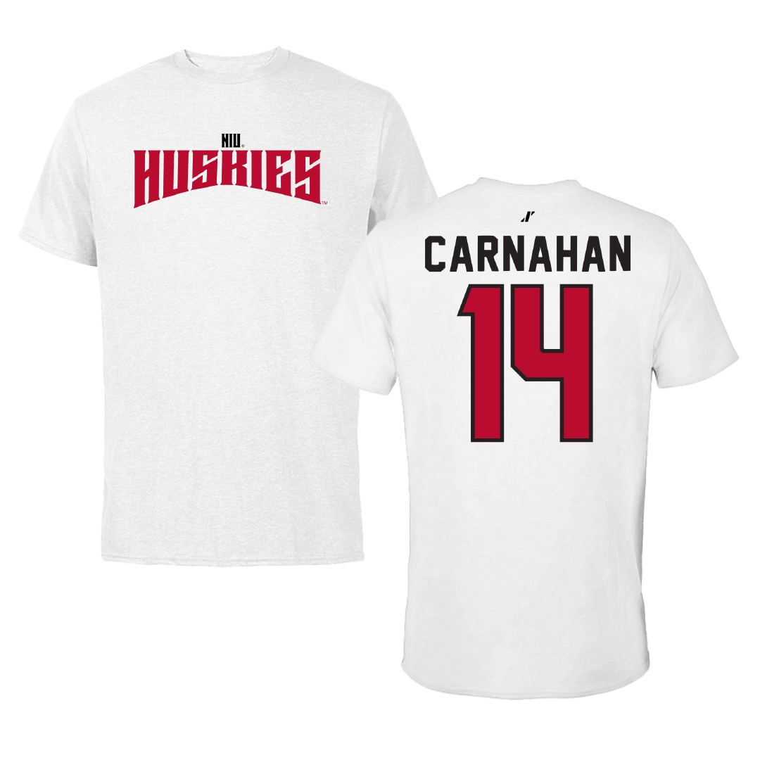 Northern Illinois University Softball White Classic Performance Tee - #14 Avery Carnahan