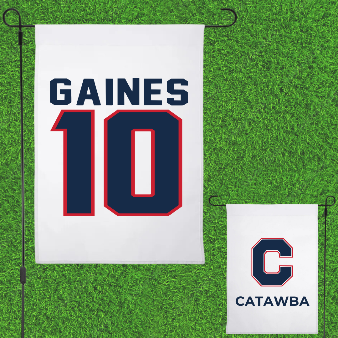 Catawba College Basketball White Garden Flag - #10 Justyn Gaines