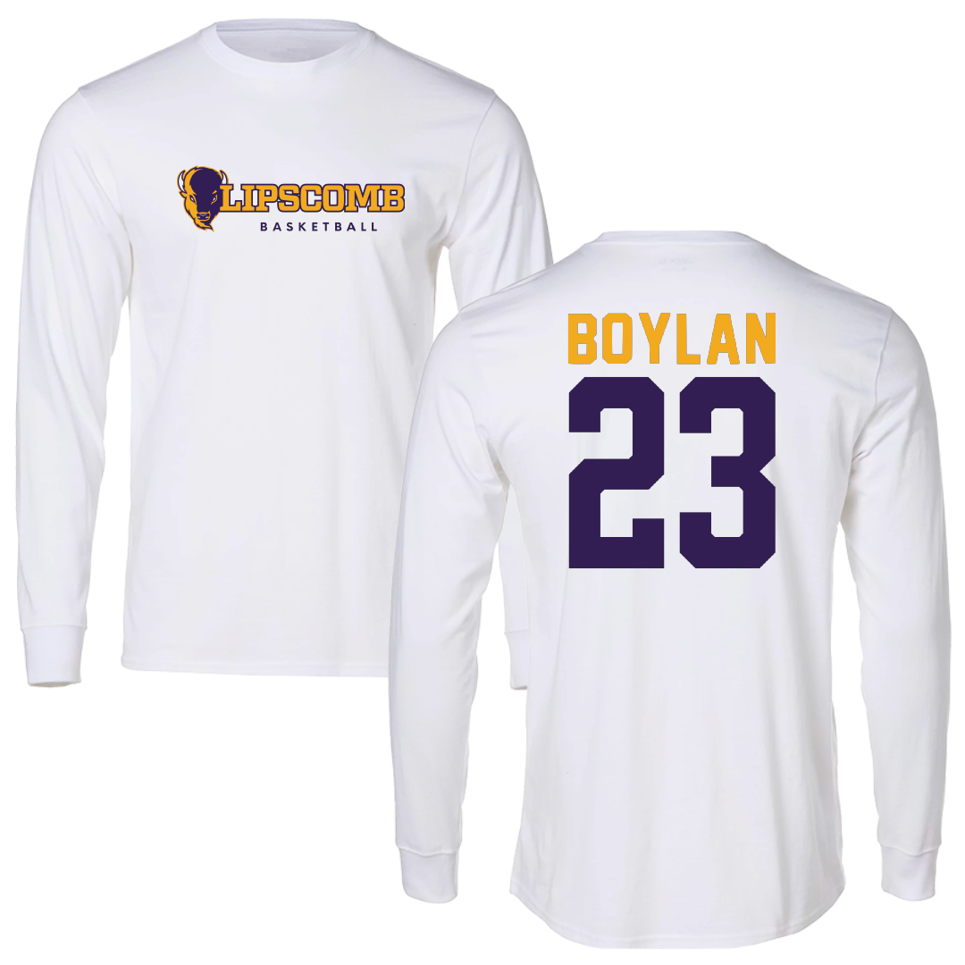 Lipscomb University Basketball White Performance Long Sleeve - #23 Kellan Boylan