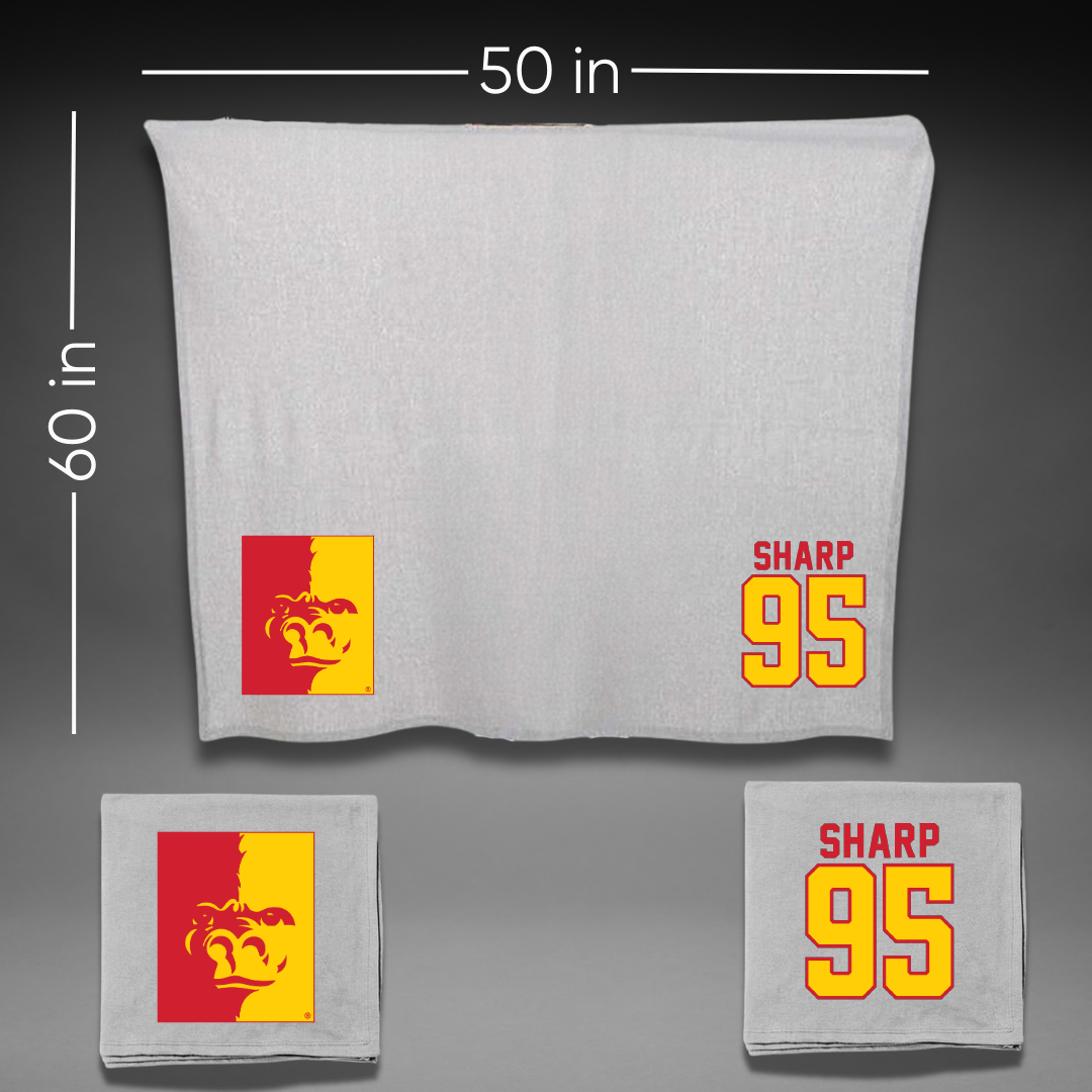 Pittsburg State University Football Gray Blanket - #95 Jeremy Sharp