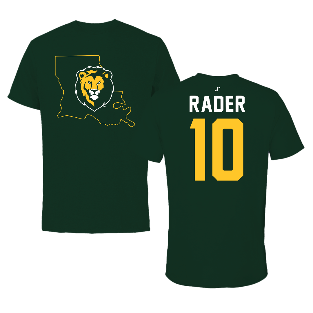 Southeastern Louisiana University Baseball Forest Green State Tee - #10 Jeremy Rader
