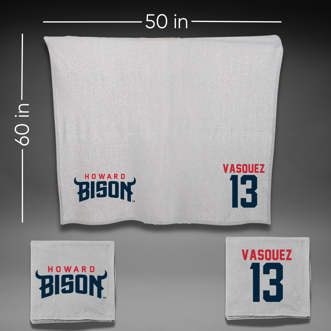 Howard University Softball Gray Blanket - #13 Alyssa Vasquez