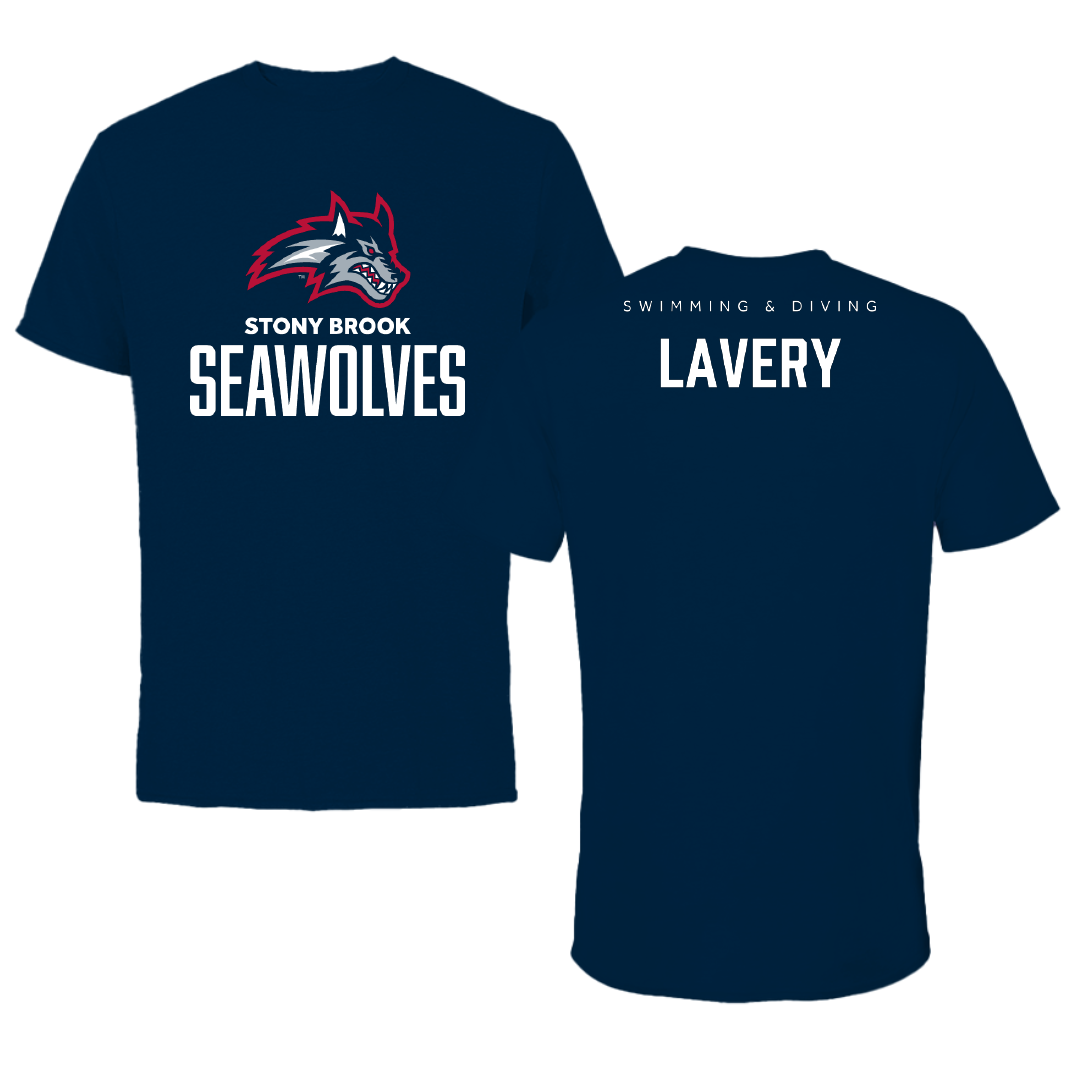 Stony Brook University Swimming & Diving Navy Performance Tee - Mykayla Lavery
