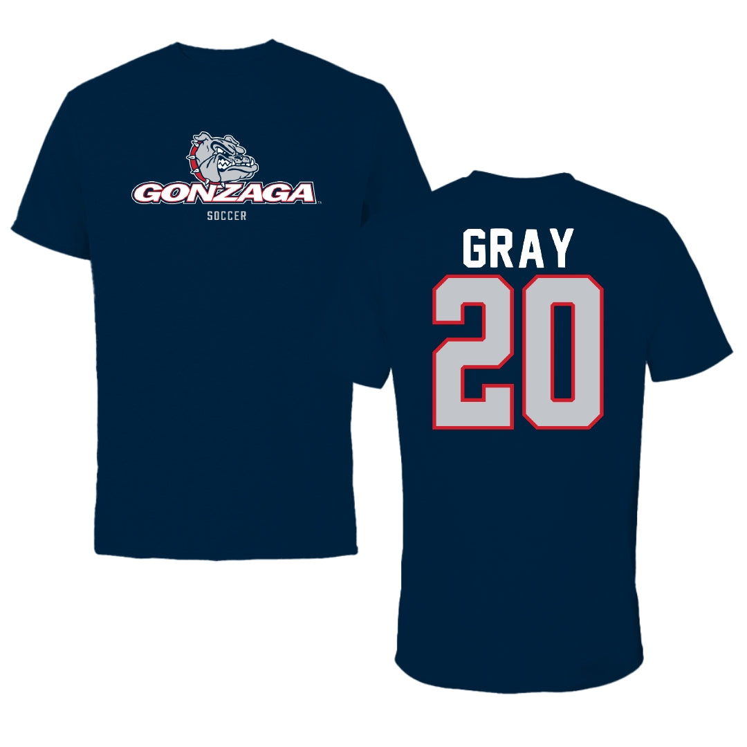 Gonzaga University Soccer Navy Block Tee - #20 Hannah Gray
