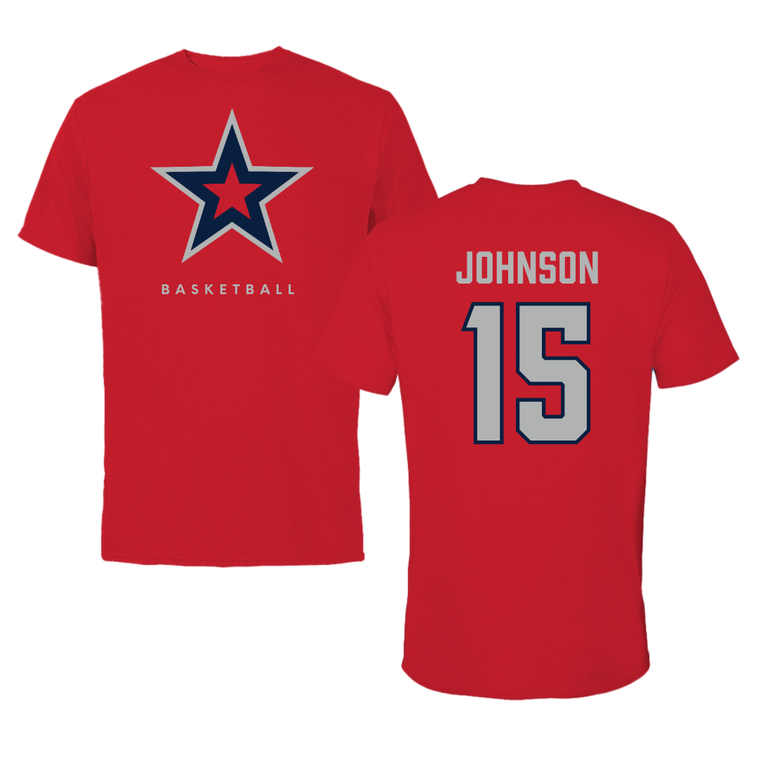 Robert Morris University Basketball Red Performance Tee - #15 Natalie Johnson