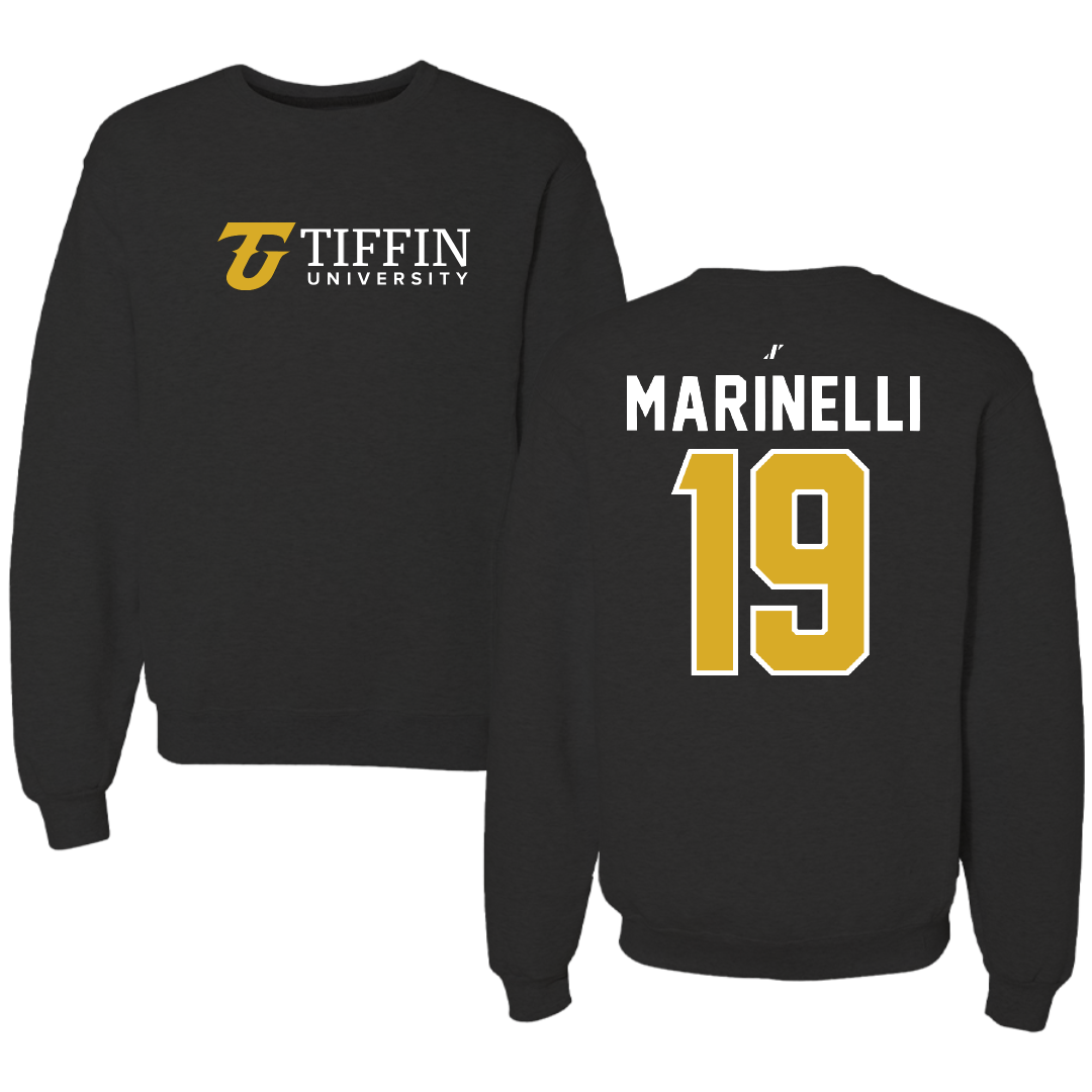 Tiffin University Soccer Black Crewneck - #19 Malia Marinelli