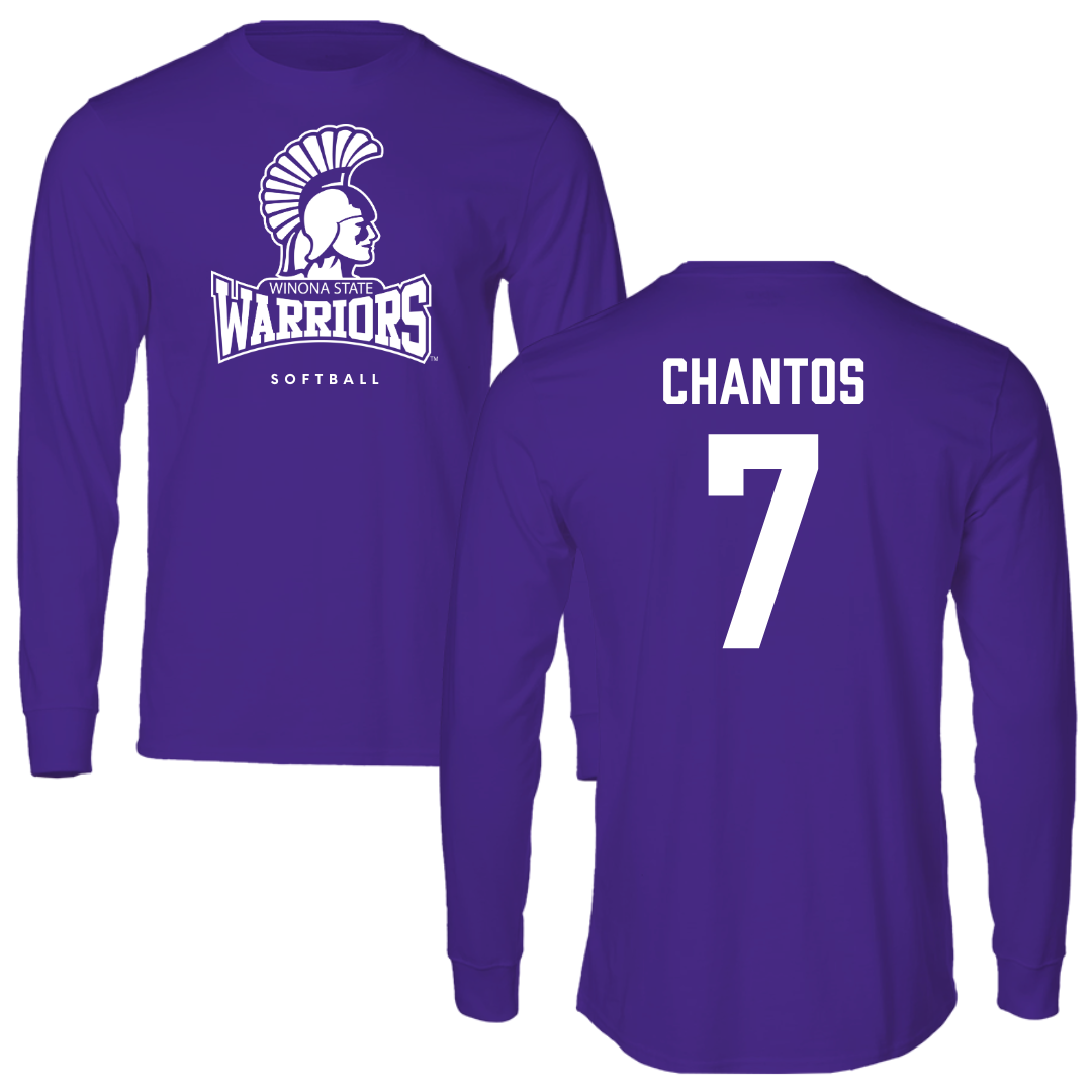 Winona State University Softball Purple Performance Long Sleeve - #7 Ashlee Chantos