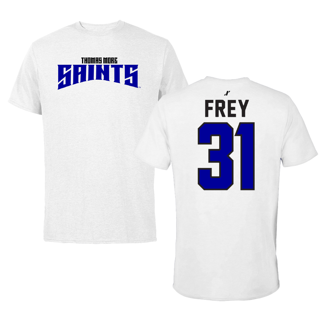 Thomas More University Basketball White Classic Tee - #31 Will Frey