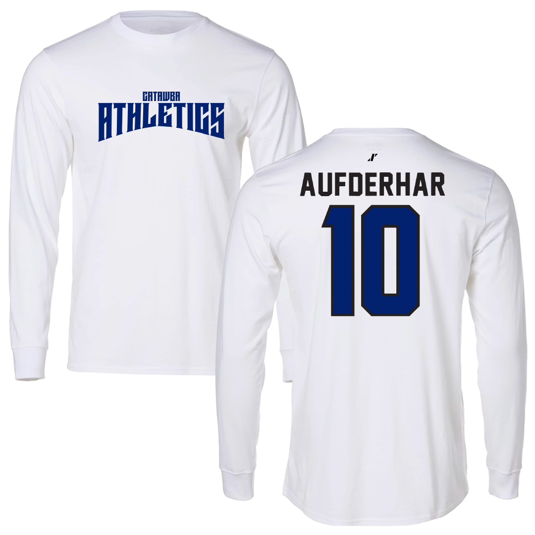 Catawba College Baseball White Classic Performance Long Sleeve - #10 Royce Aufderhar