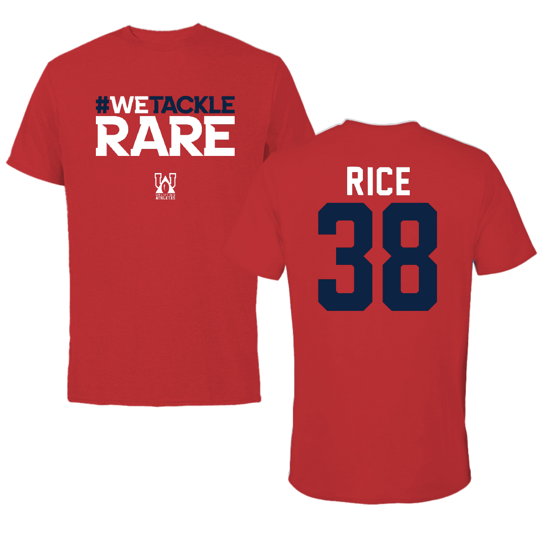 Stony Brook University Lacrosse Red Uplifting Athletes Tee - #38 Joey Rice