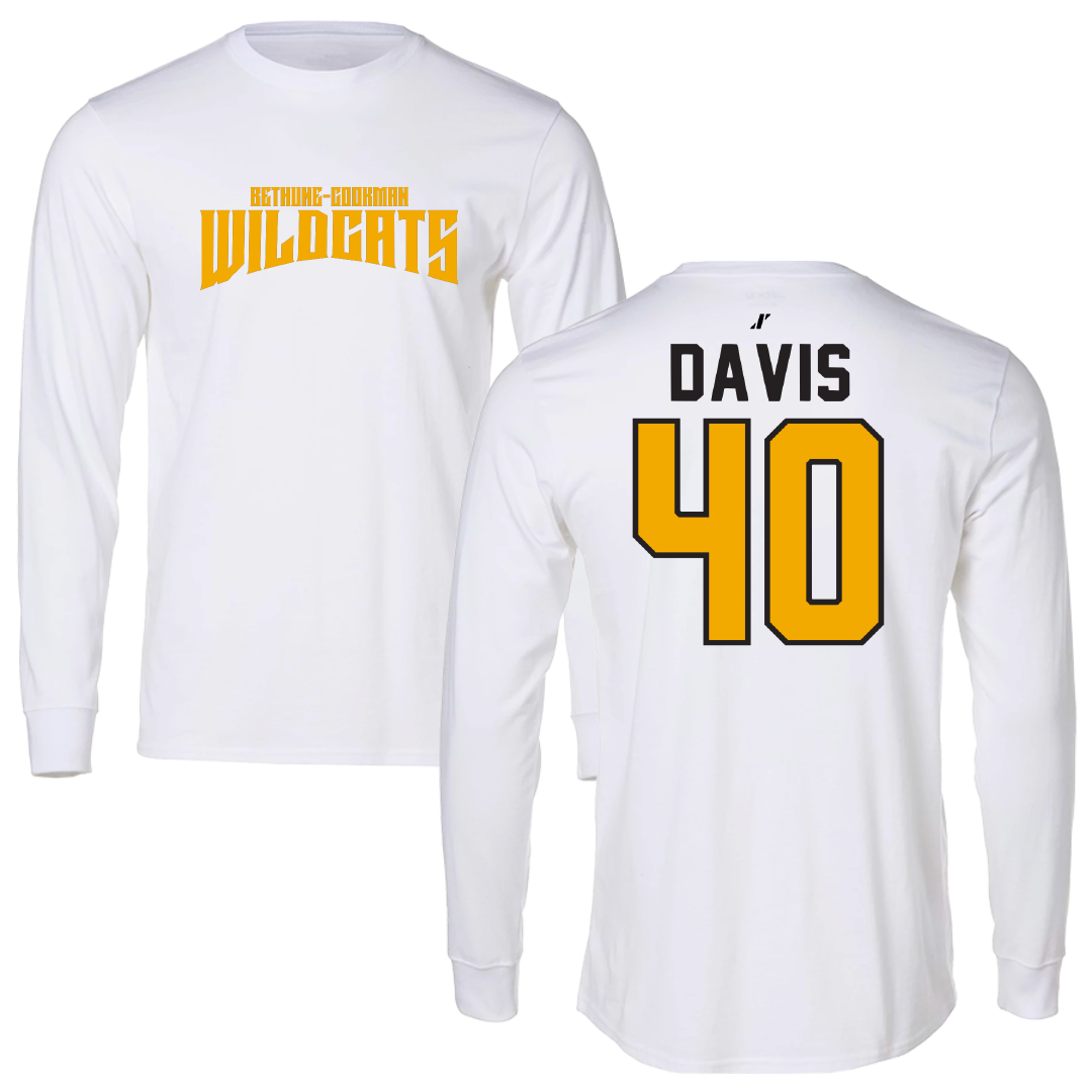 Bethune-Cookman University Football White Classic Performance Long Sleeve - #40 Darrion Davis