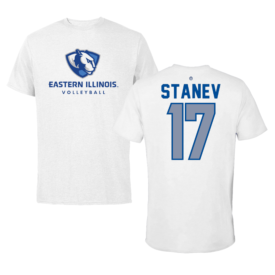 Eastern Illinois University Volleyball White Tee - #17 Julia Stanev
