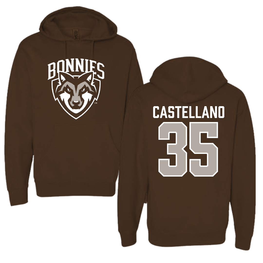 St. Bonaventure University Soccer Brown Hoodie - #35 Juliana Castellano