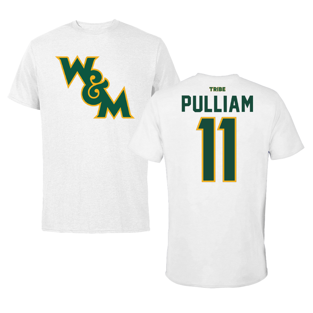 William & Mary Basketball White Tee - #11 Kyle Pulliam