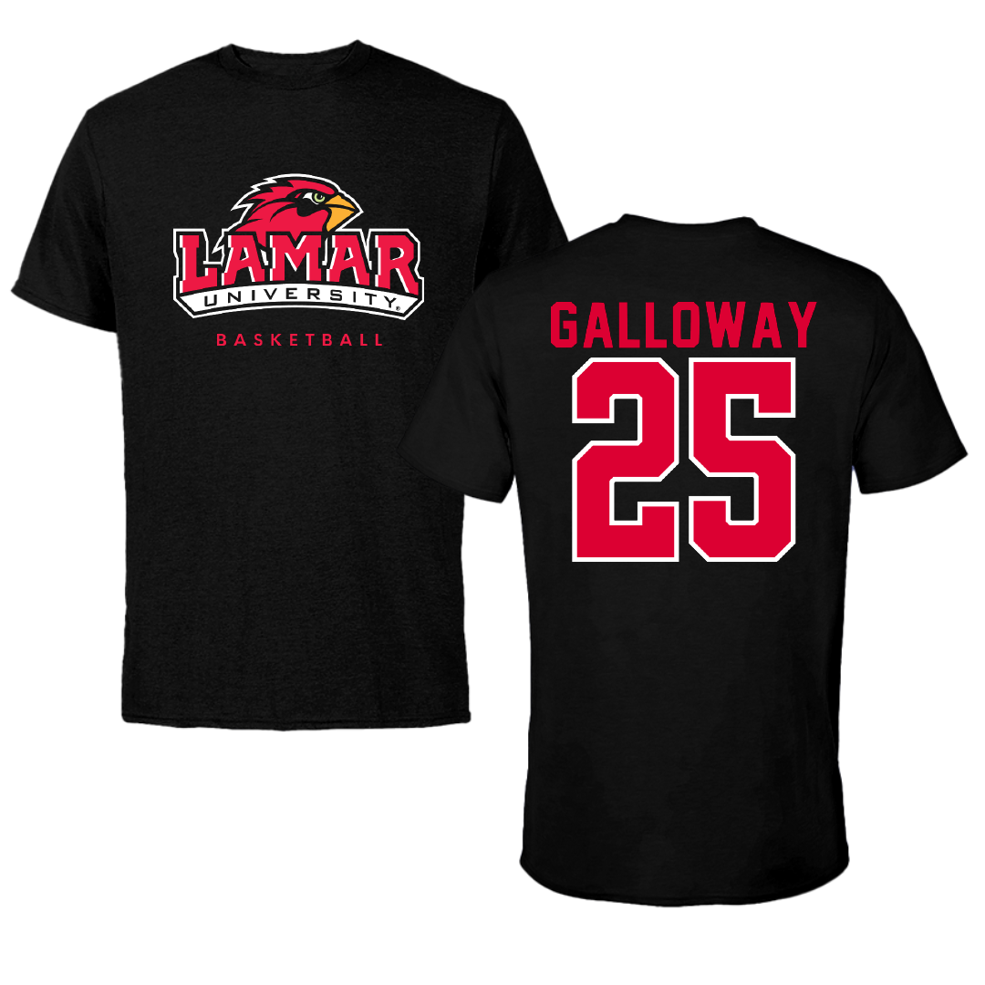 Lamar University Basketball Black Tee - #25 Bebe Galloway