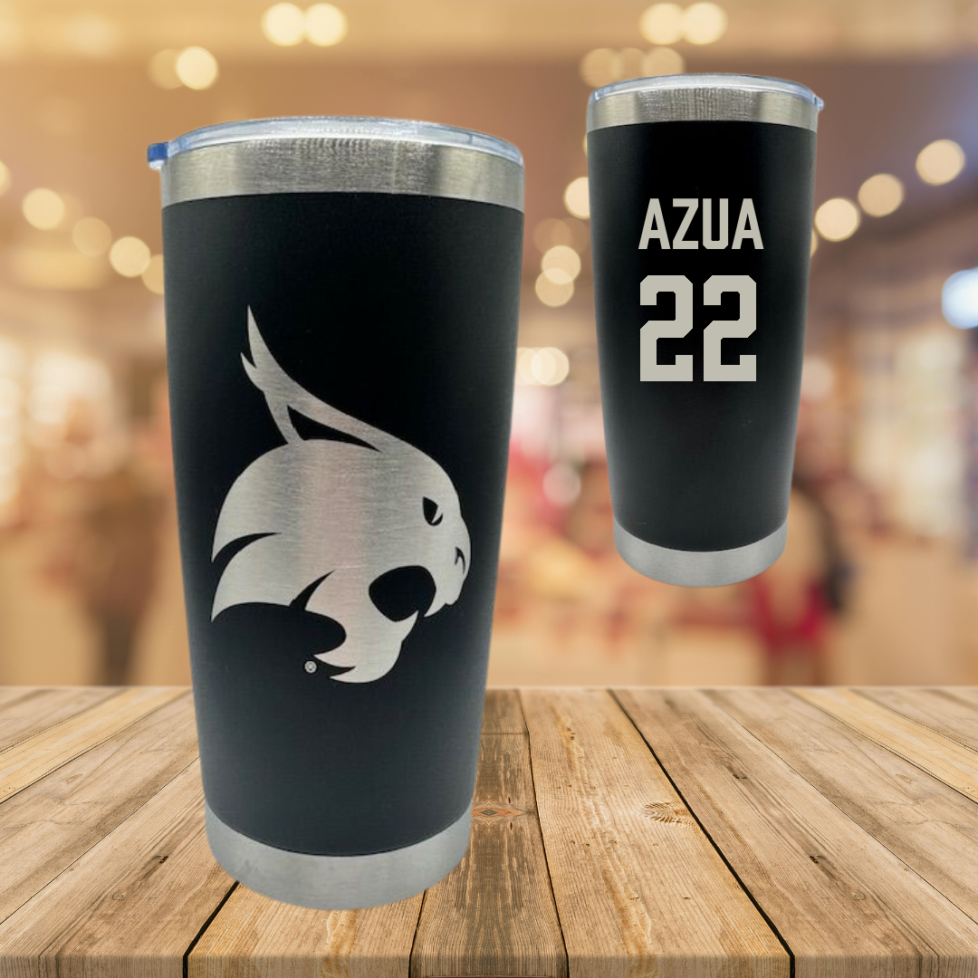 Texas State University Softball Black Stainless Steel Tumbler - #22 Madison Azua