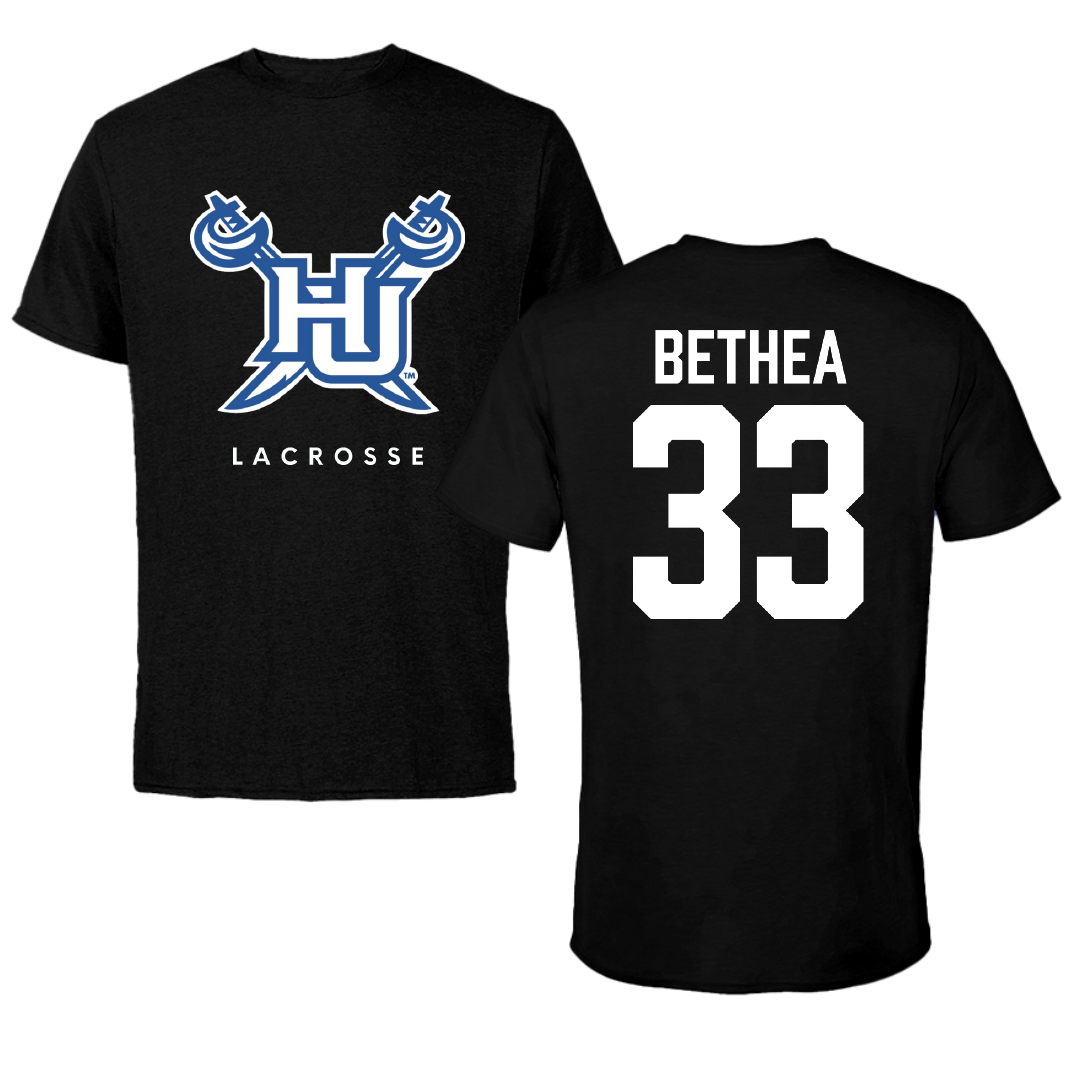 Hampton University Lacrosse Black Performance Tee - #33 Dillon Bethea
