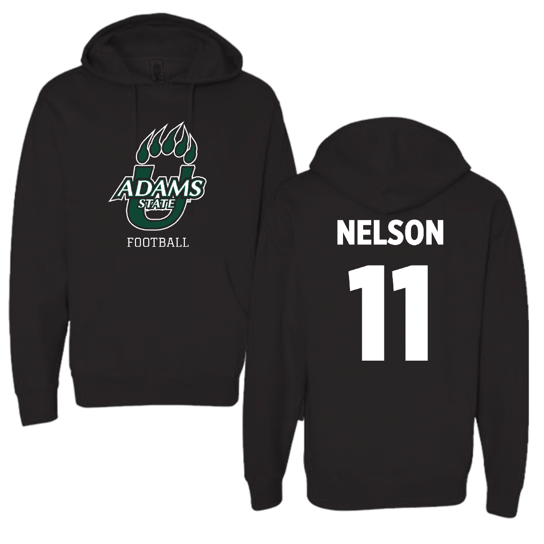 Adams State University Football Black Hoodie - #11 Chase Nelson