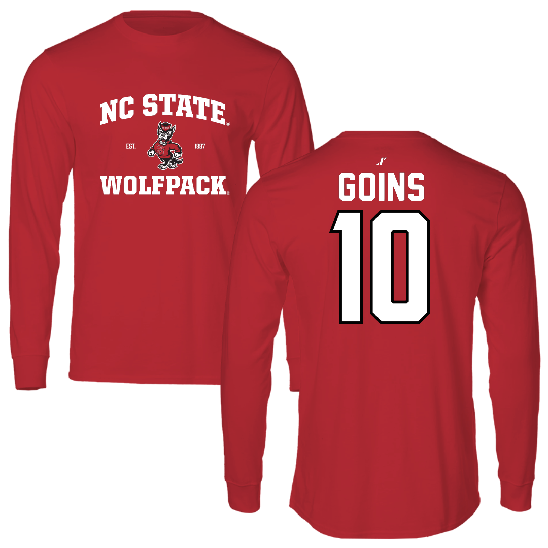 North Carolina State University Softball Red General Long Sleeve - #10 Ellie Goins