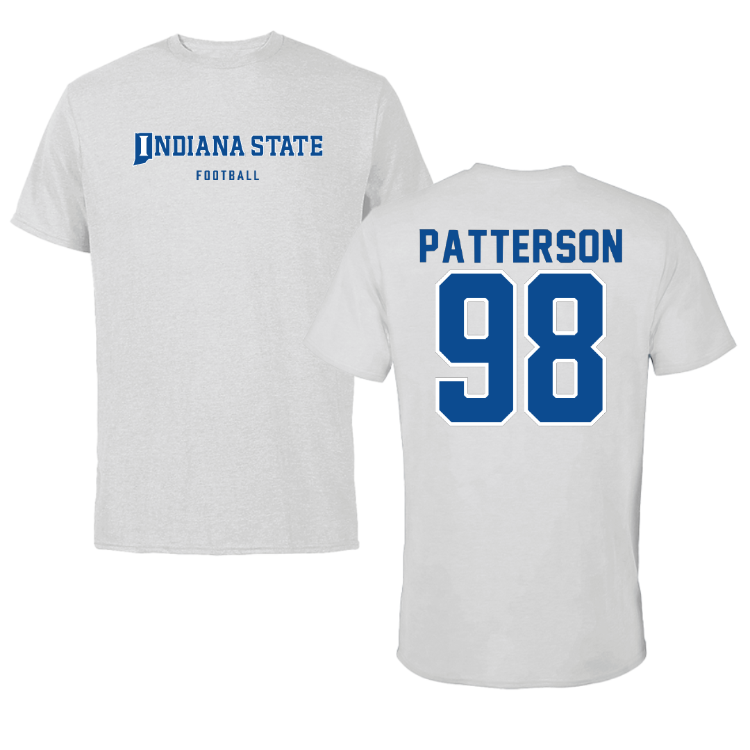 Indiana State University Football Light Gray Performance Tee - #98 Bryce Patterson
