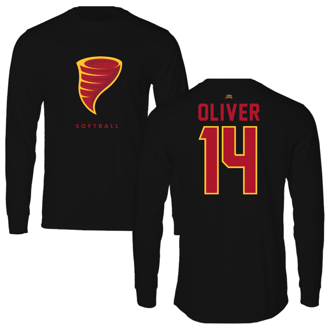 Iowa State University Softball Black Long Sleeve - #14 Hayleigh Oliver