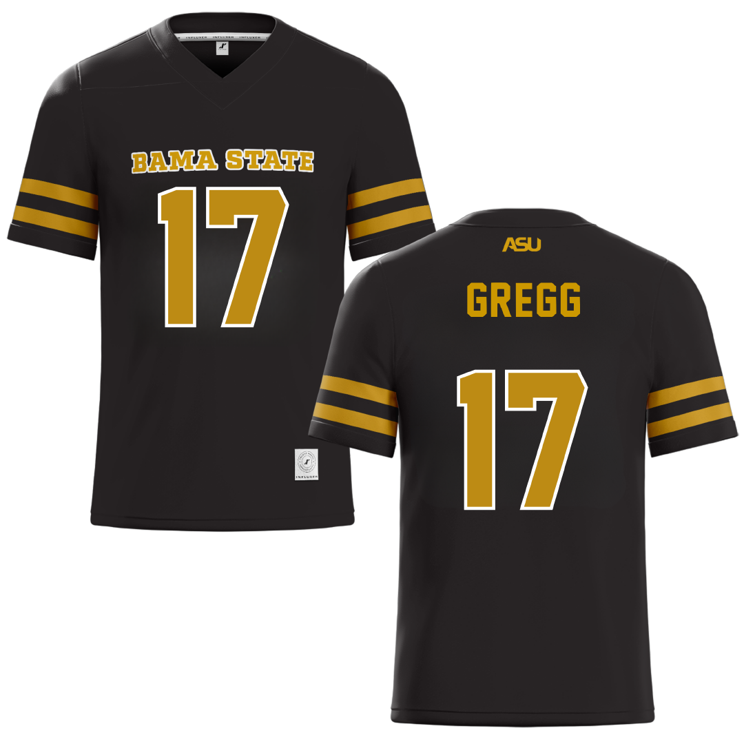 Alabama State University Black Football Jersey - #17 Asa Gregg