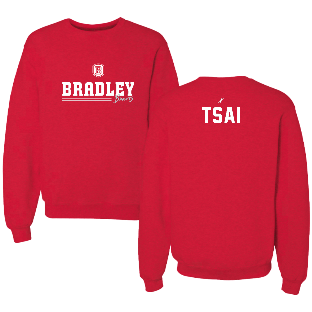 Bradley University Tennis Red General Crewneck - Compassion Tsai