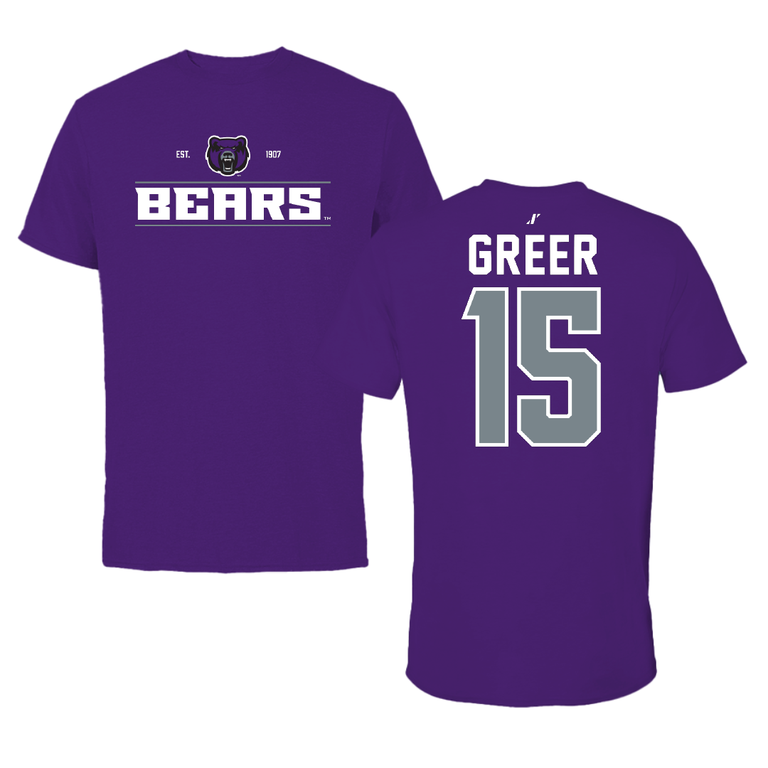 University of Central Arkansas Baseball Purple General Tee - #15 Lucas Greer