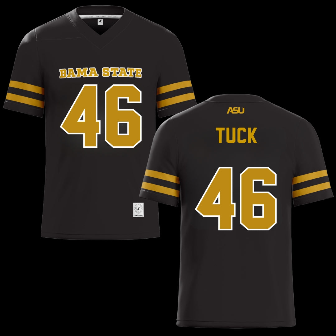 Alabama State University Black Football Jersey - #46 Harrison Tuck