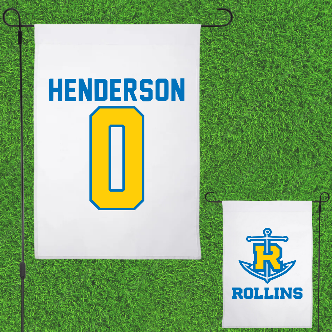 Rollins College Soccer White Garden Flag - #0 Ella Henderson